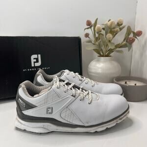 FootJoy Pro SL Carbon Spikeless Golf Shoes White Leather 53079 Men's 7 Wide